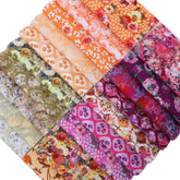 CraftsFabrics 2,5'' x 44'' Floral & Checkered 42Pcs Charm Pack Tissu prédécoupé 100% coton pour quilting, scrapbooking, couture, patchwork